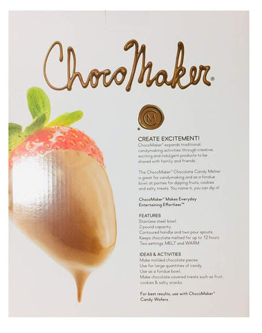 ChocoMaker Candy Melter pouring chocolate with a pour spout for smooth melts.