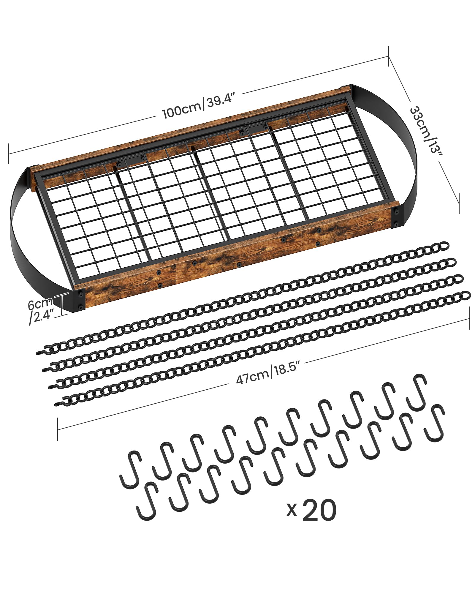 Ceiling-mount view of CHOEZON rack in a kitchen setting.