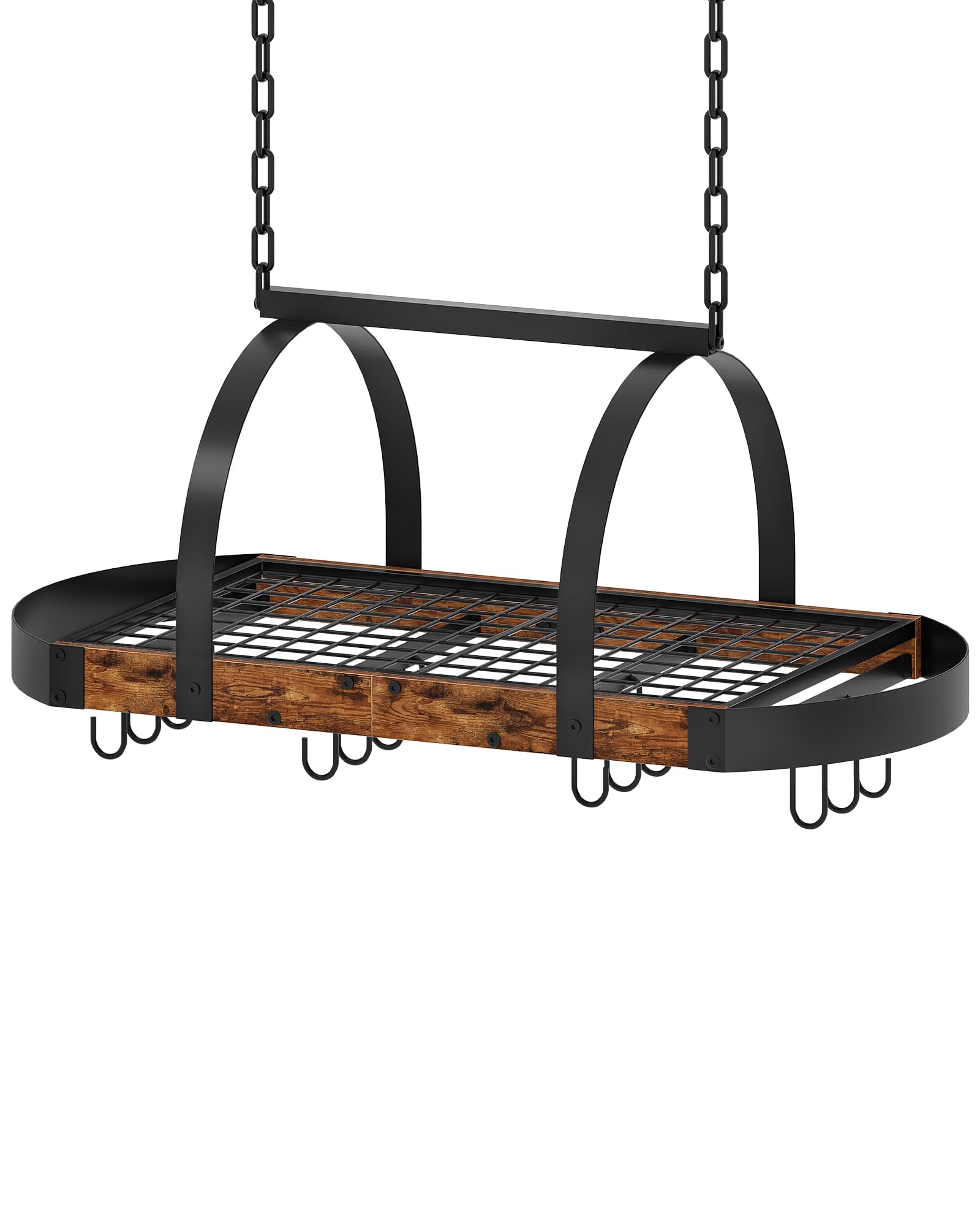 CHOEZON ceiling pot rack assembly shows sturdy mounting for organized space.