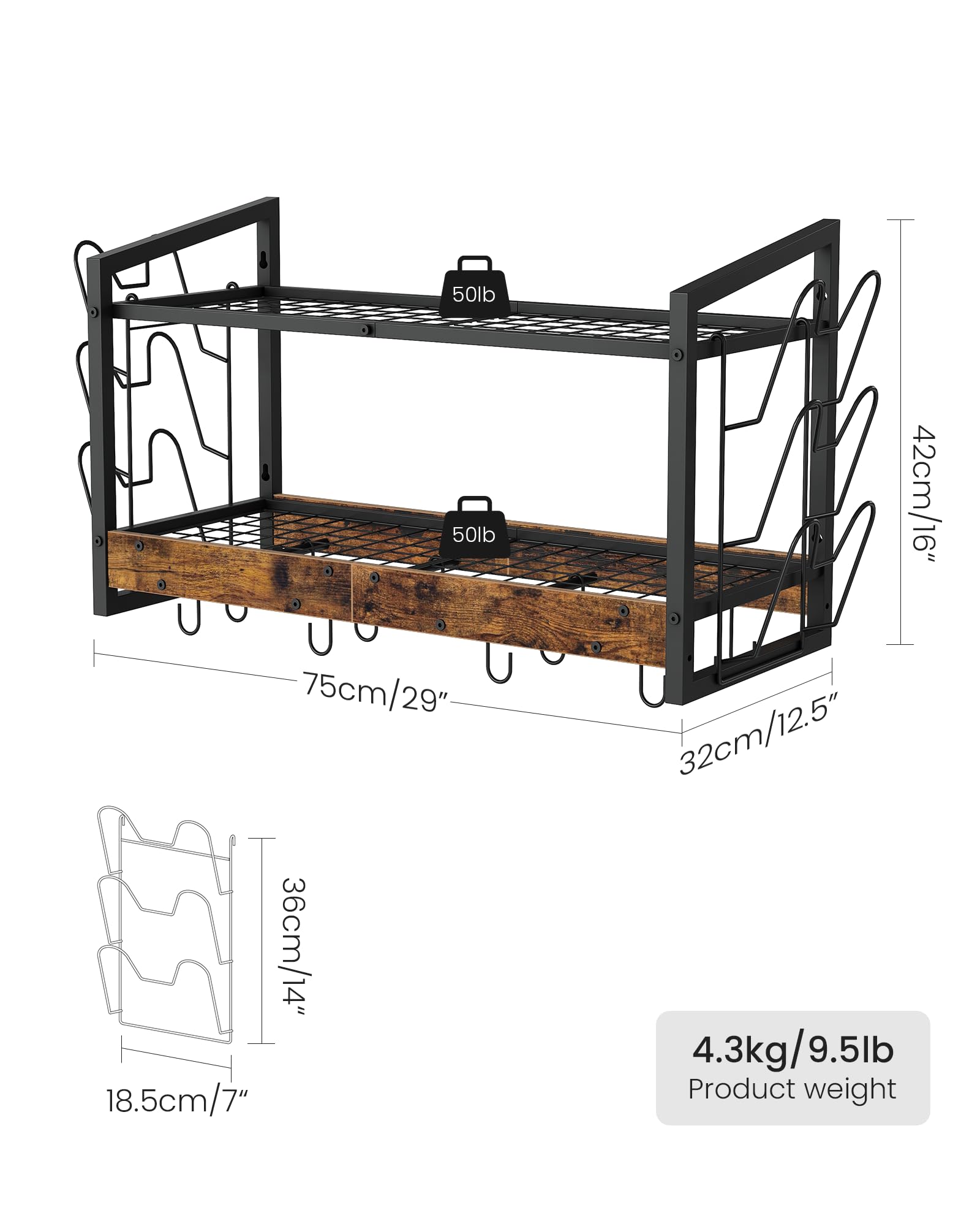 CHOEZON hanging pot rack mesh tiers improve organization and accessibility.