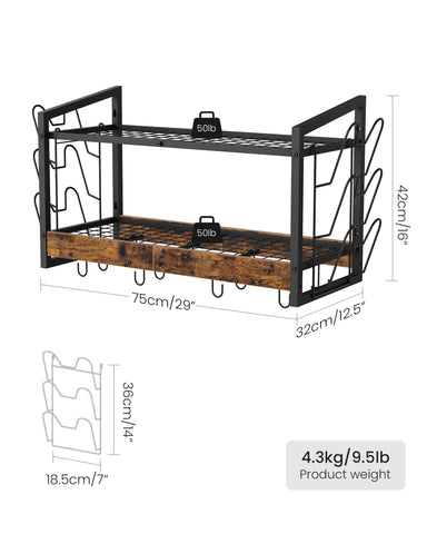CHOEZON hanging pot rack mesh tiers improve organization and accessibility.