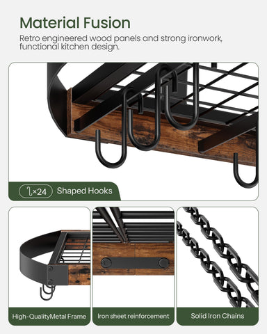 CHOEZON Thickened chains provide sturdy support for heavier cookware.