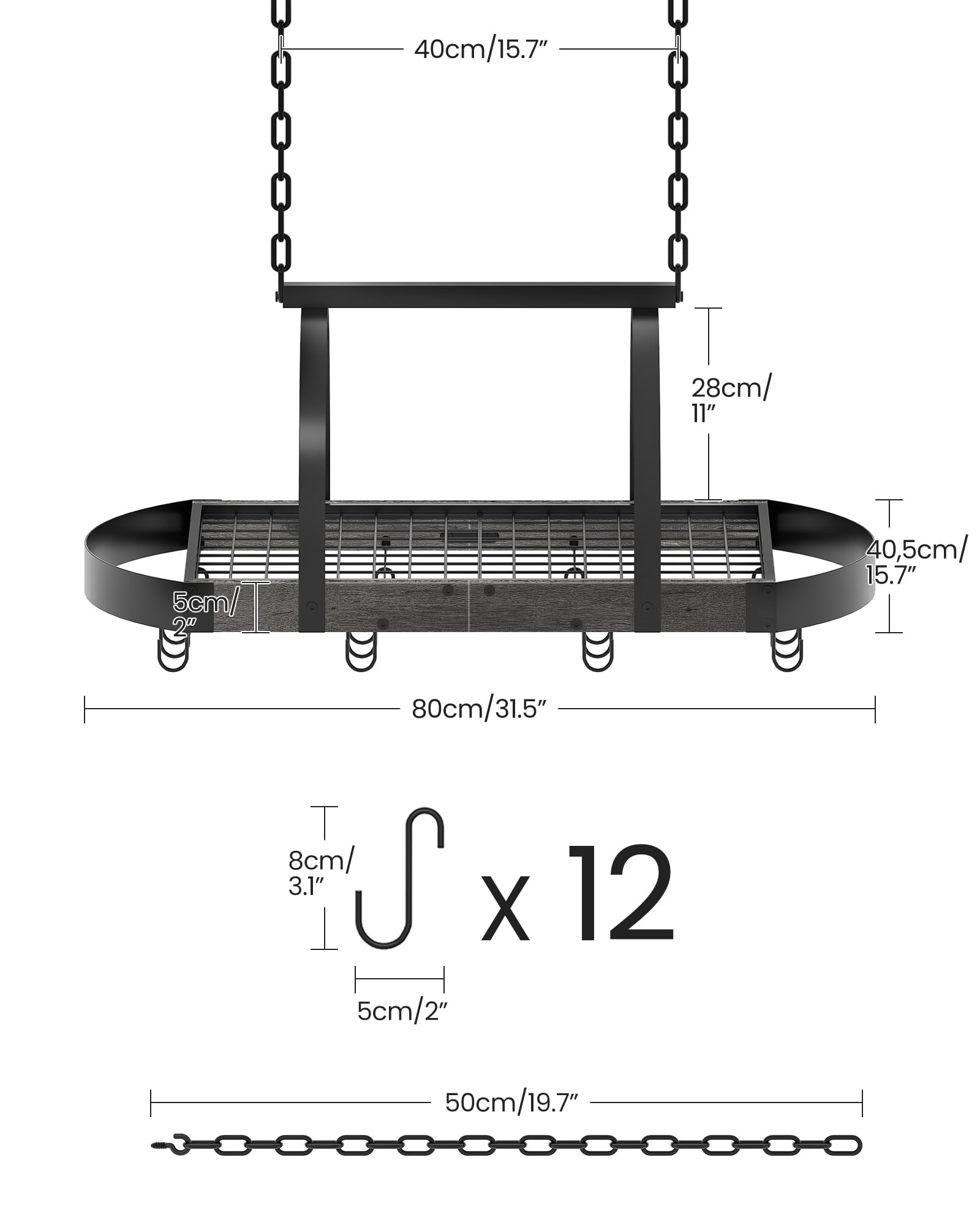 CHOEZON Heavy-duty Chains provide sturdy support up to 50 lb.