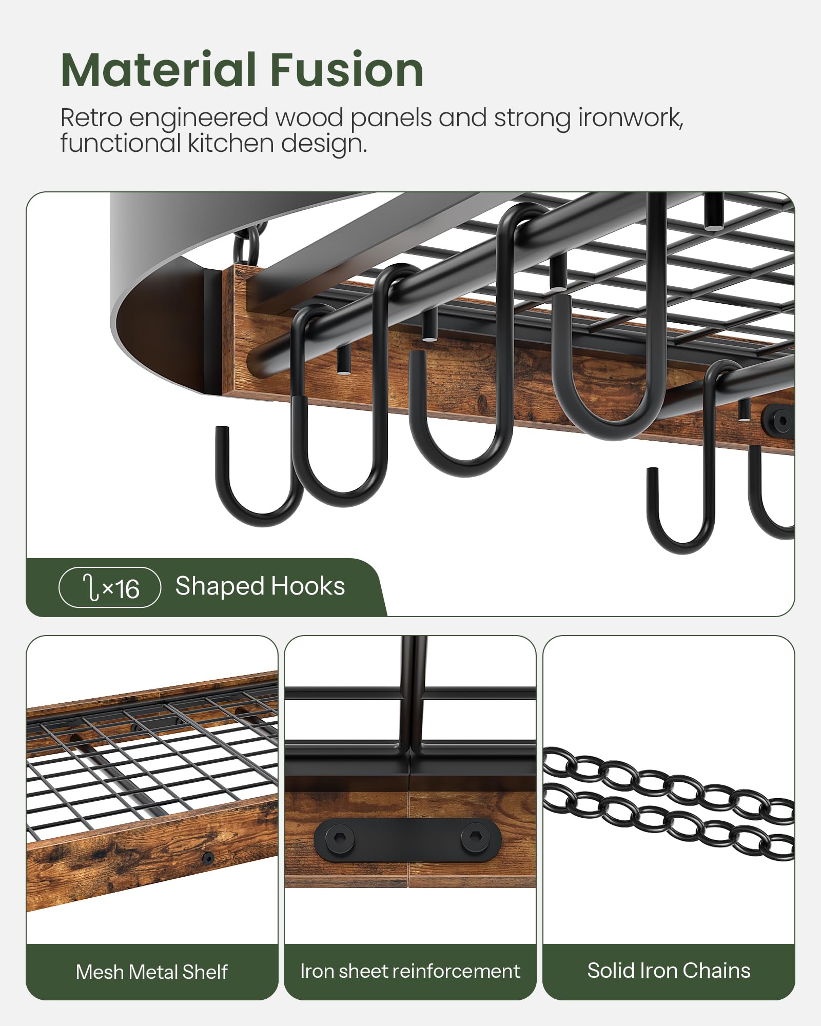 In-use view showing pots and utensils neatly organized by CHOEZON rack.