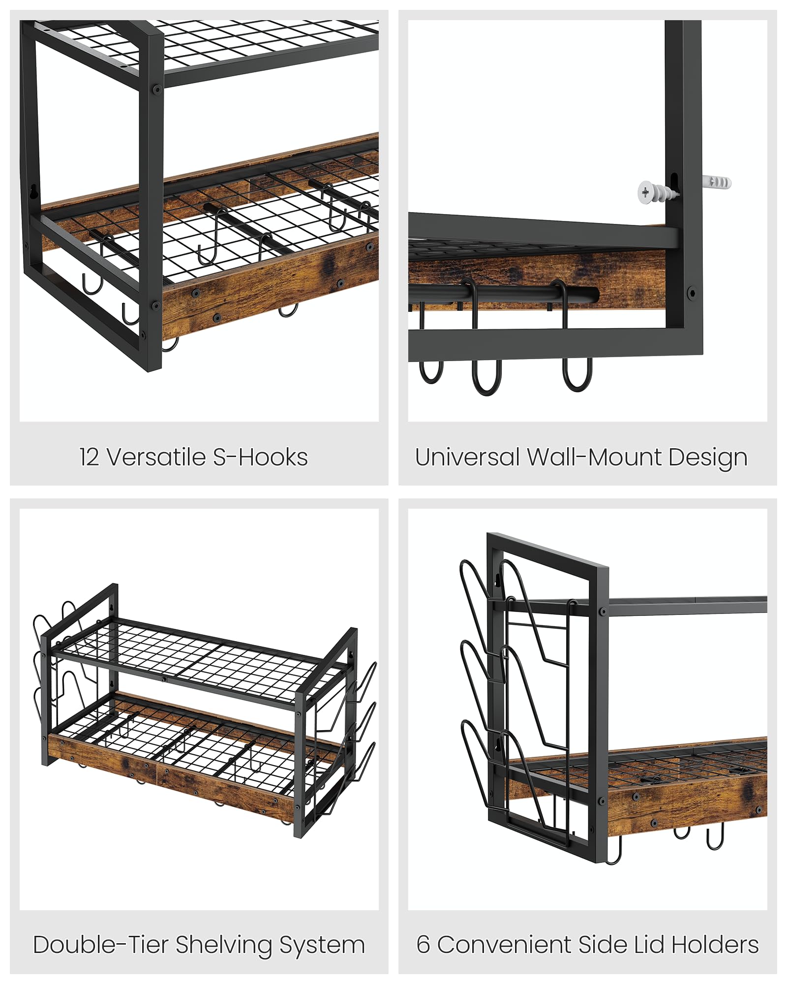 CHOEZON sturdy metal and particleboard frame supports cookware safely.