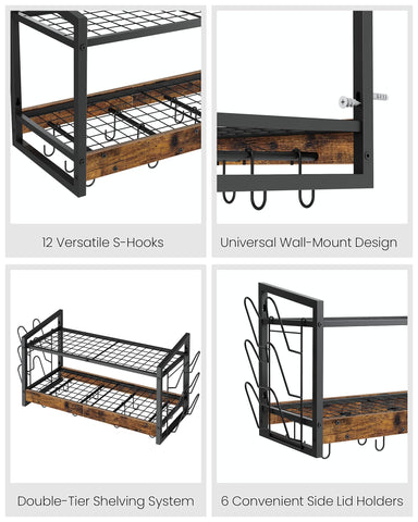 CHOEZON sturdy metal and particleboard frame supports cookware safely.