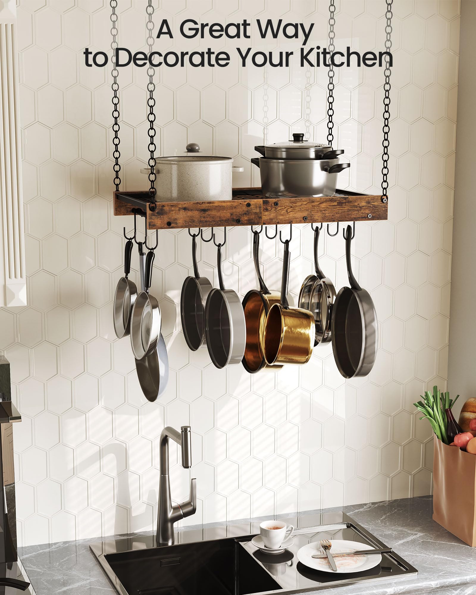 Rustic black iron pipes add vintage charm to a modern kitchen by CHOEZON.