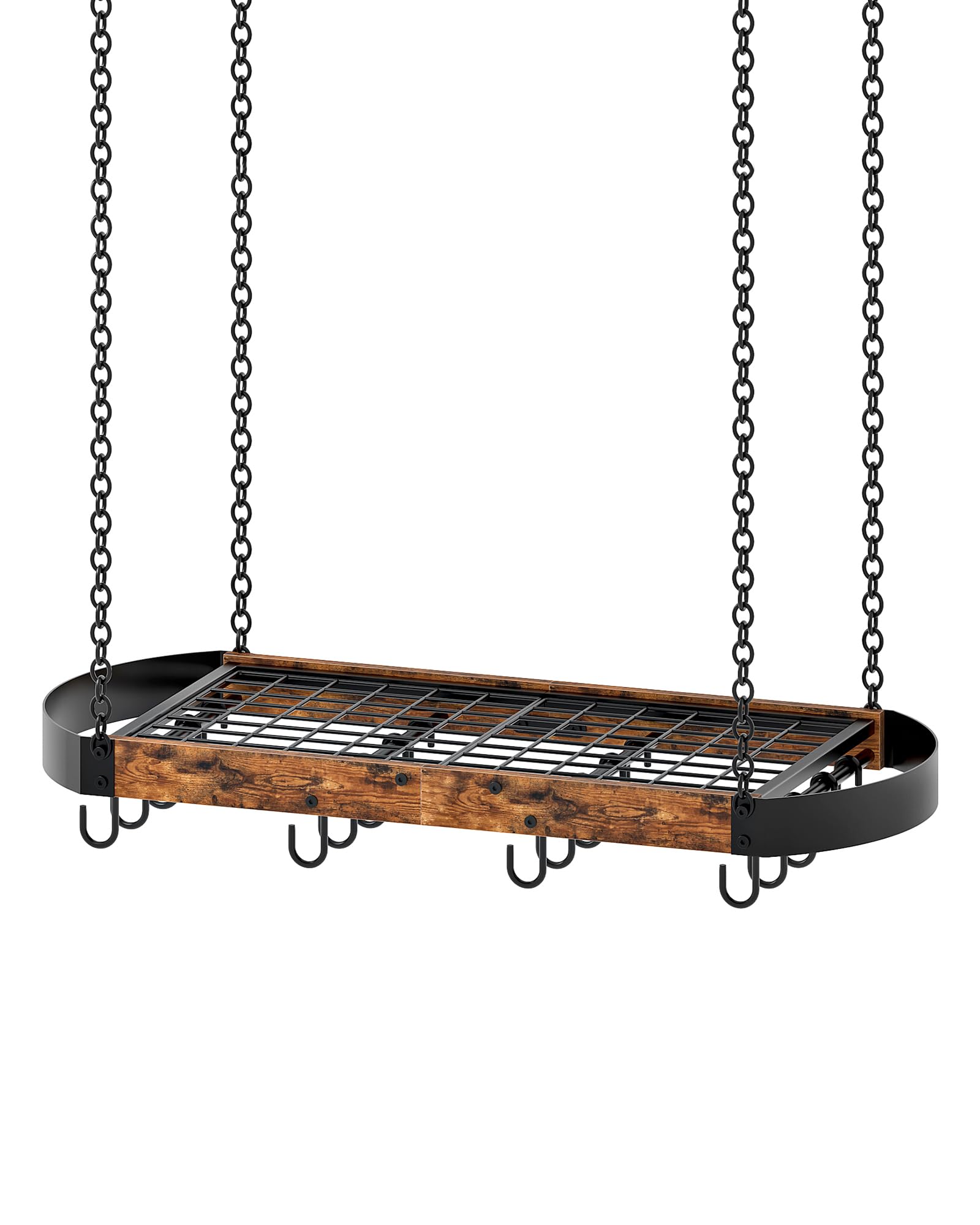 Spacious storage display of pots and pans on CHOEZON rack.