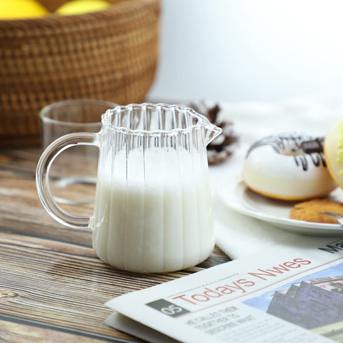 CHOOLD Elegant Wave Crystal Creamer with comfort-grip handle for easy pouring.
