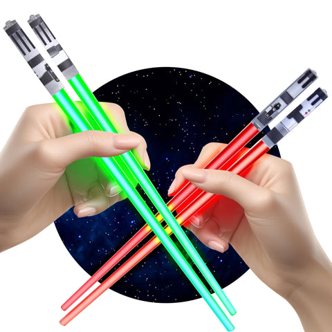 ChopSabers green LED light saber chopsticks for fun sushi nights