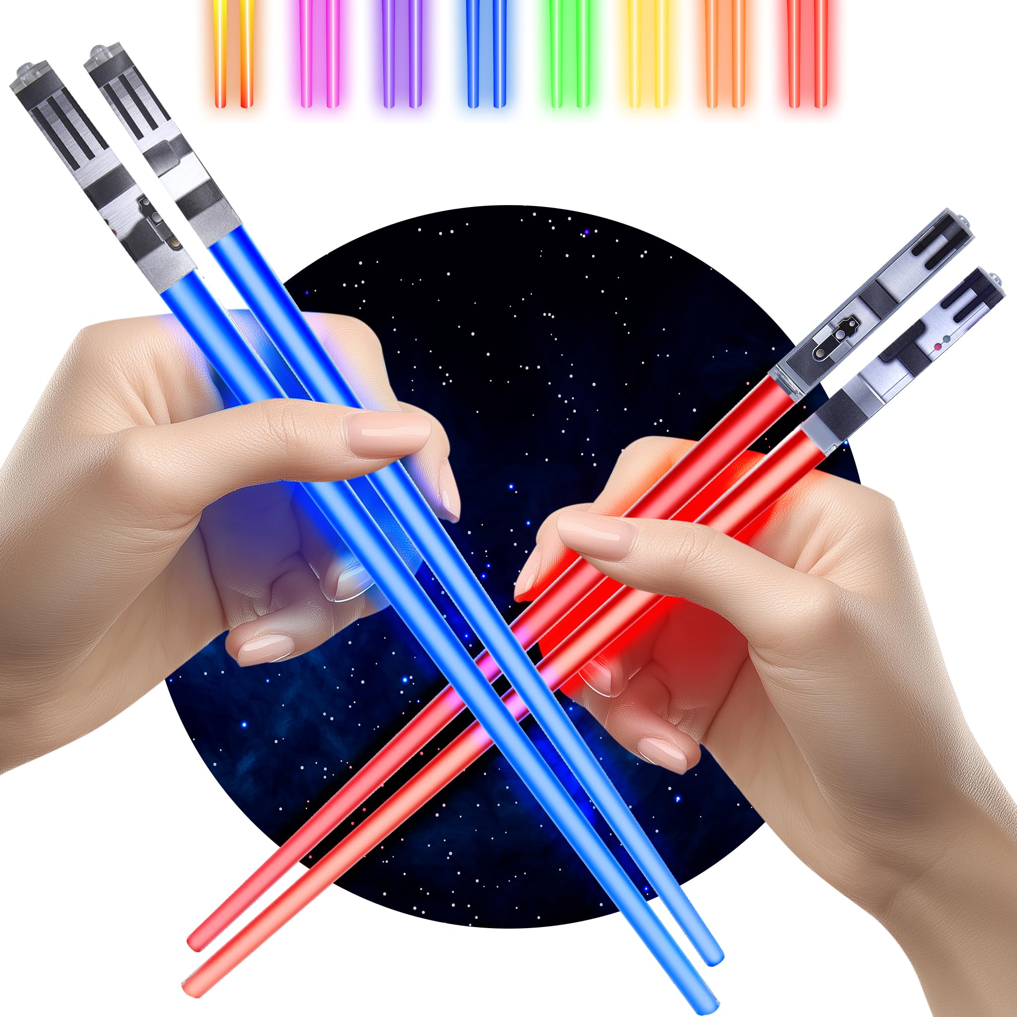 ChopSabers lightsaber chopsticks with blue glow for fun sushi nights
