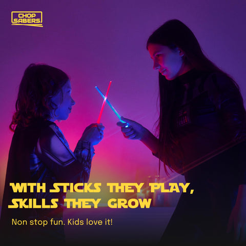 ChopSabers compact case keeps the glow chopsticks organized and ready.