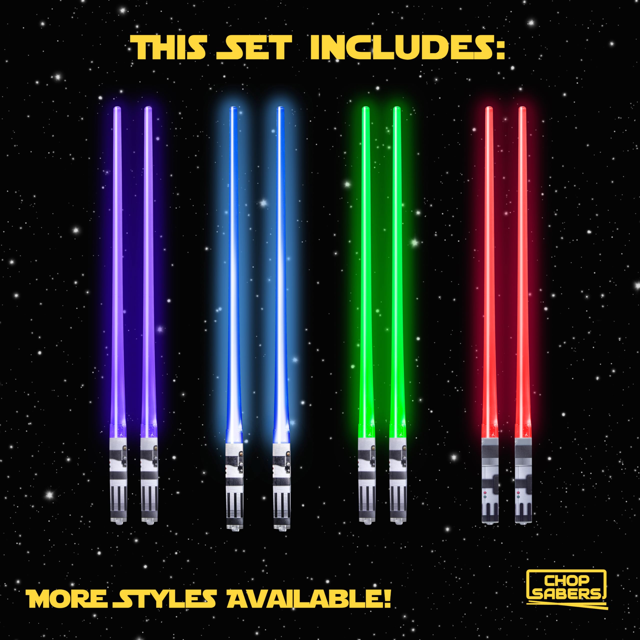 ChopSabers purple LED chopsticks spark conversation at gatherings.
