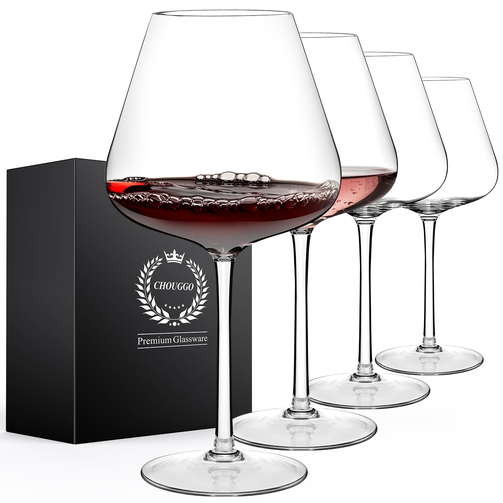 Chouggo 28oz wine glass with an oversized pool for enhanced aroma.