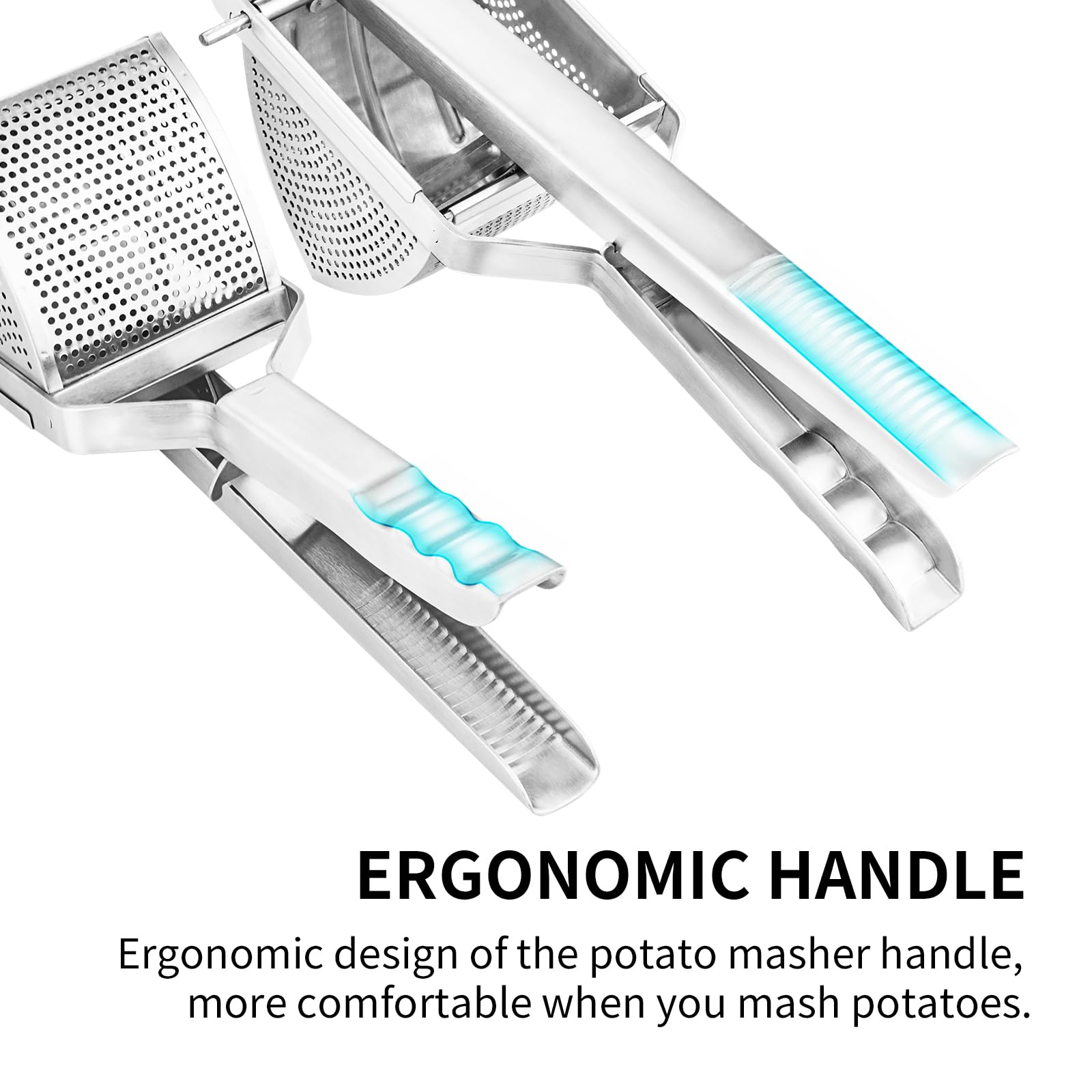 Choxila 3-cup capacity handles larger potatoes in a single press.
