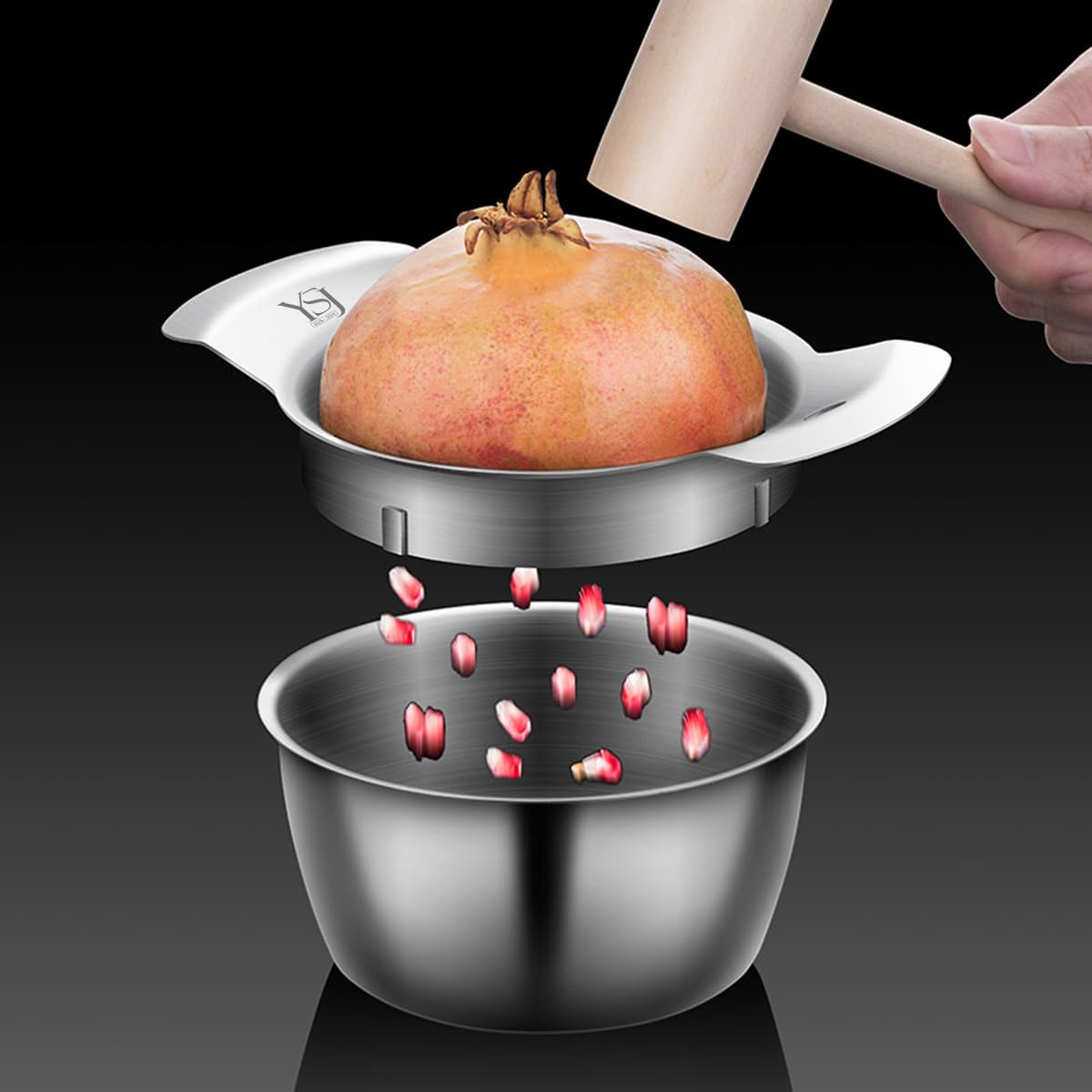 Choxila spacious deseeding bowl catching seeds for mess-free kitchen tasks