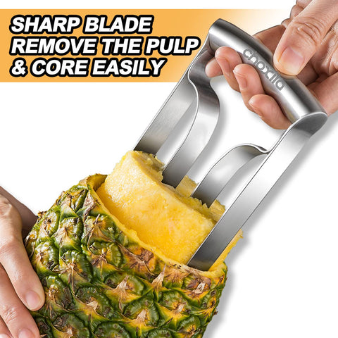 Choxila pineapple corer demonstrates knife-free prep for large pineapple.
