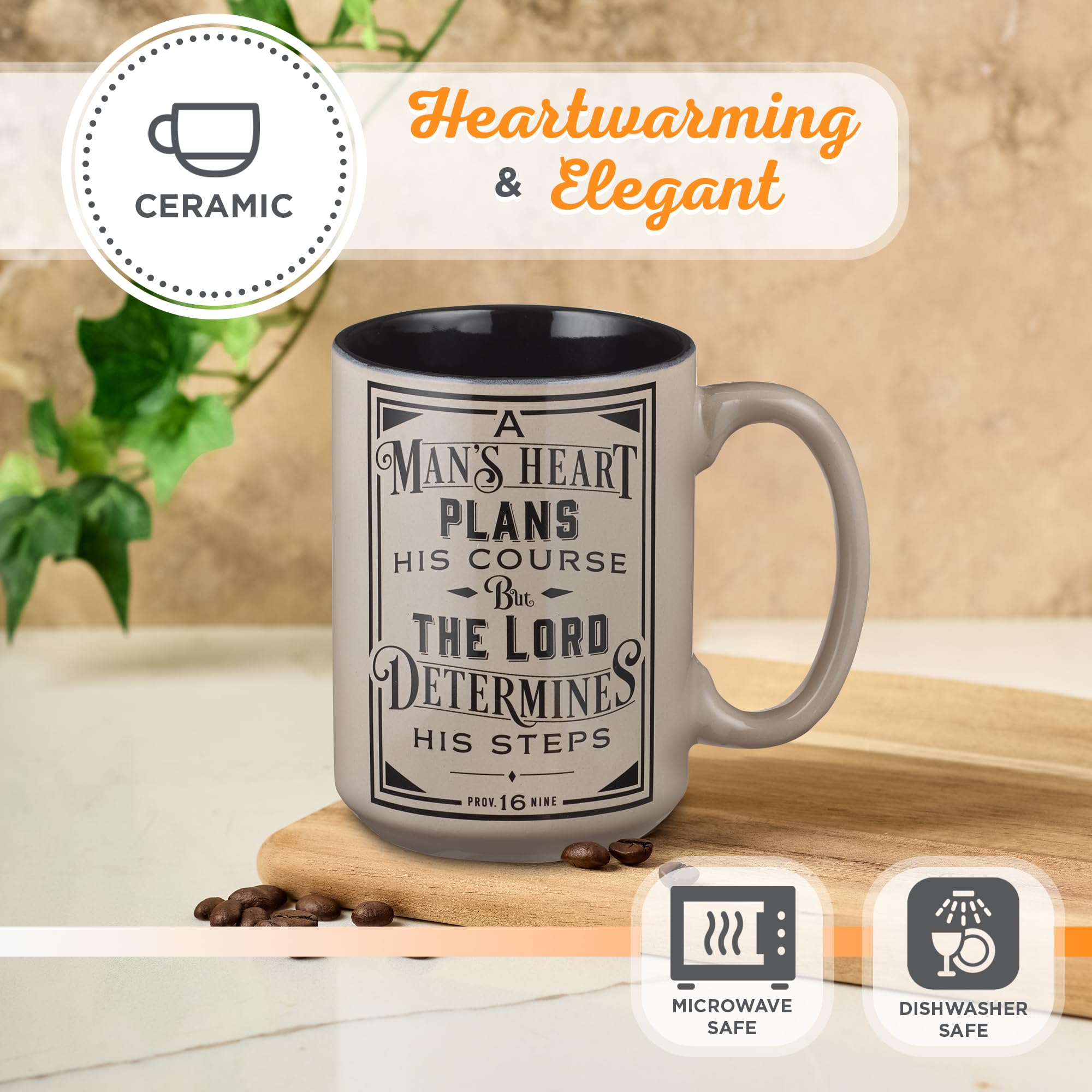 Christian Art Gifts 14-ounce ceramic mug packaged in gift box for gifting.