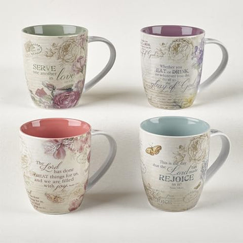 Christian Art Gifts lilac mug with purple interior for calming tea time