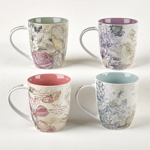 Christian Art Gifts rose mug with sage interior for cozy moments