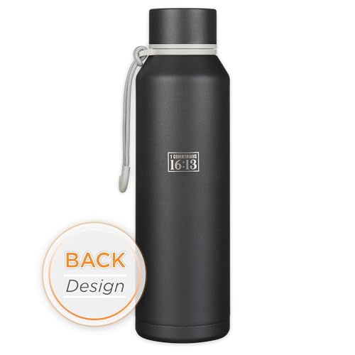 Christian Art Gifts bottle shows laser-engraved scripture for daily inspiration.