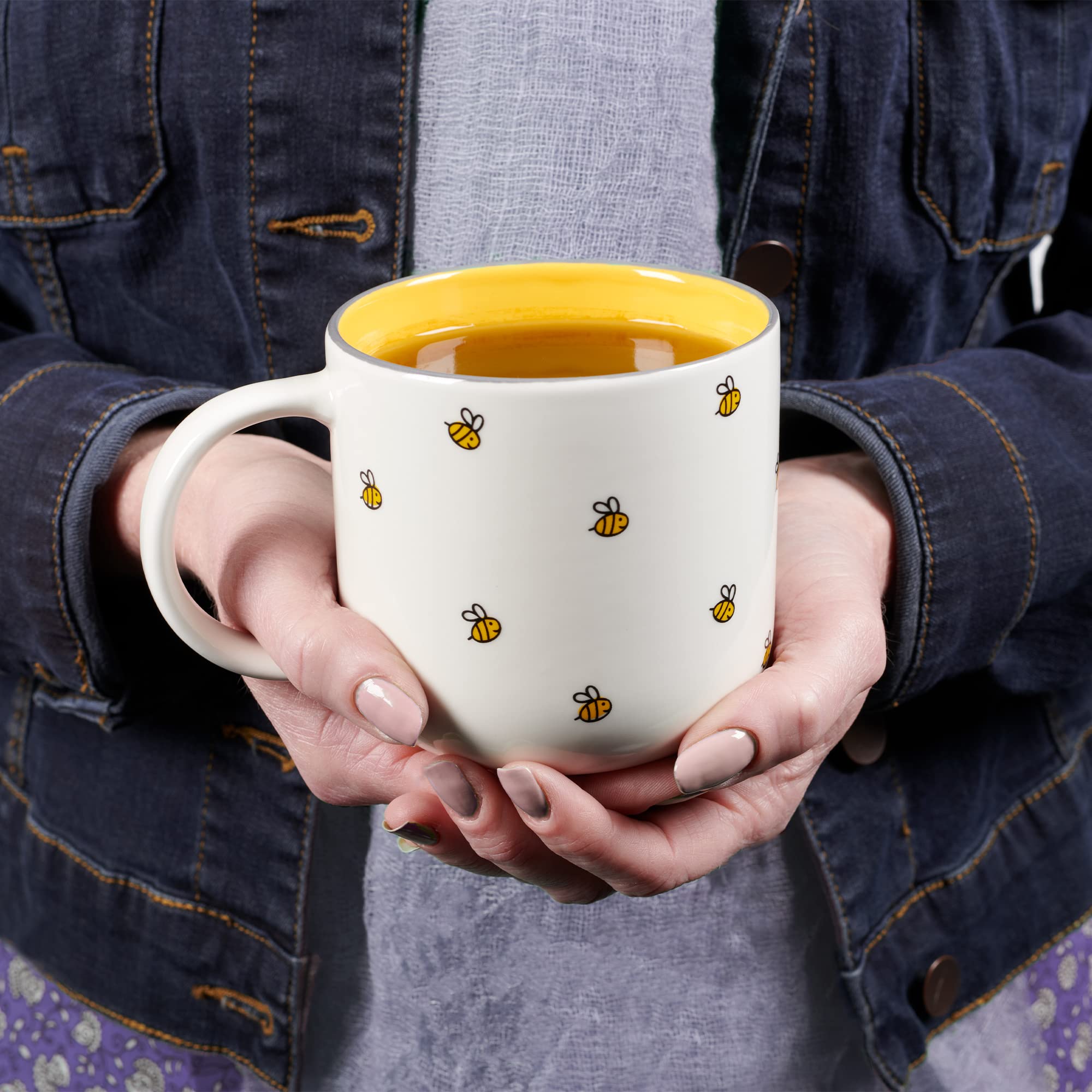 Christian Art Gifts Bumble Bee Mug ceramic warmth while savoring scripture