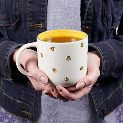 Christian Art Gifts Bumble Bee Mug ceramic warmth while savoring scripture