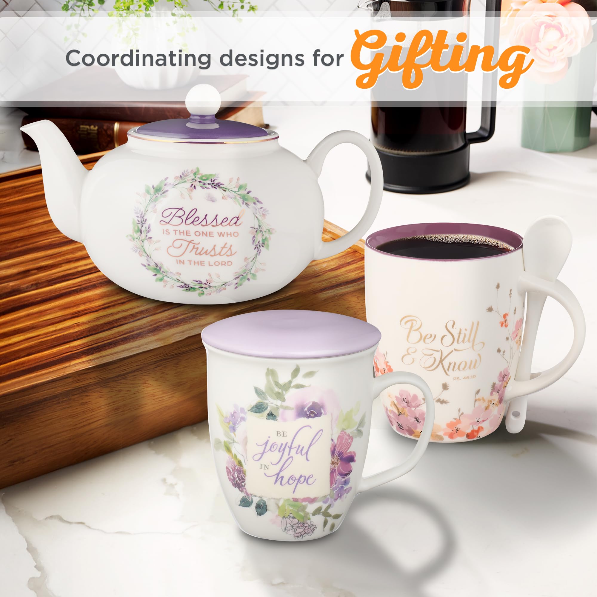 Ergonomic handle on Christian Art Gifts mug for easy grip