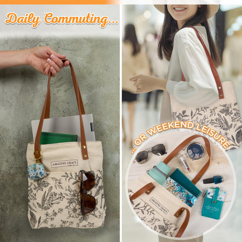 Christian Art Gifts tote interior cotton lining helps organize items