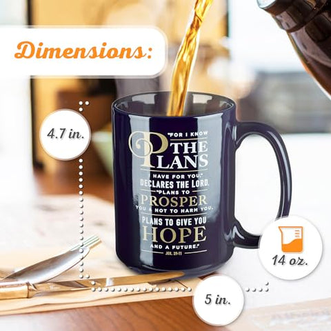 Christian Art Gifts Jeremiah 29:11 mug front view highlighting verse