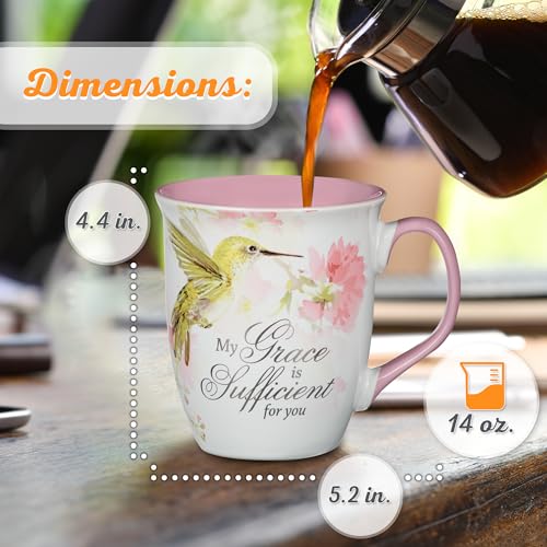 Christian Art Gifts lime green hummingbird mug adds bright charm to your coffee routine.