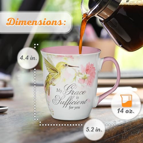 Christian Art Gifts lime green hummingbird mug adds bright charm to your coffee routine.