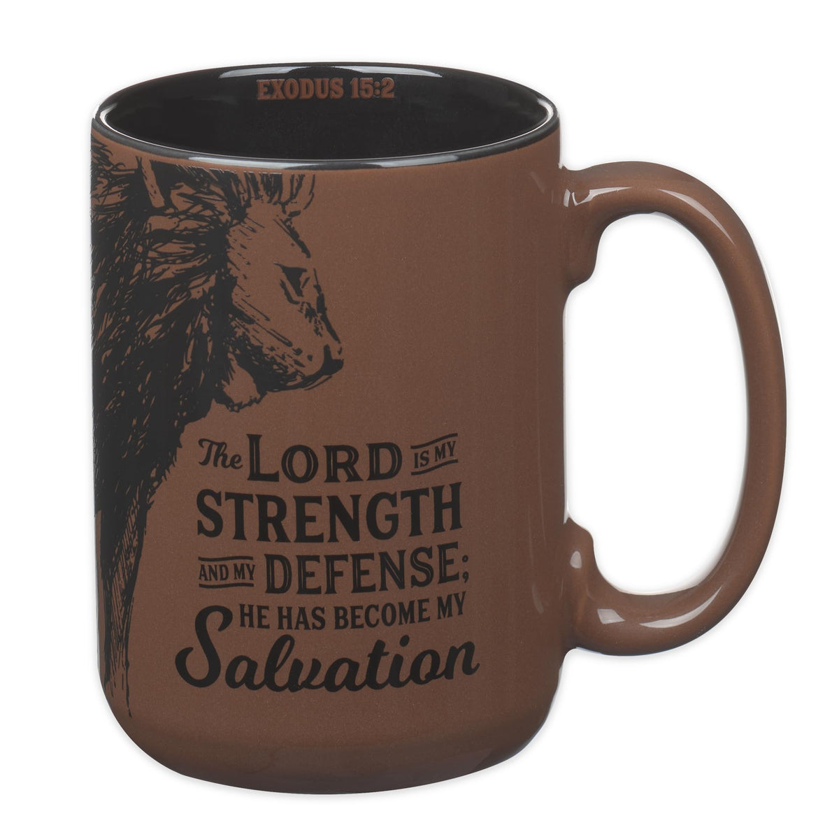 Christian Art Gifts Lord Is My Strength mug front with inspirational verse