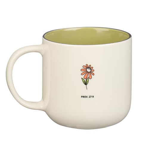 Inside view reveals sage glaze and glossy finish on Christian Art Gifts mug