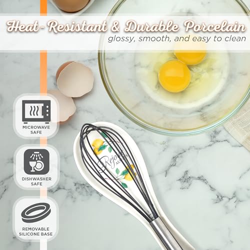 Christian Art Gifts Rejoice Always verse on ceramic rest inspires mindful cooking