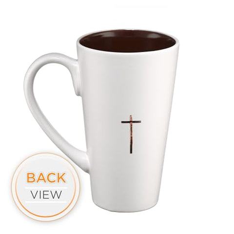 Christian Art Gifts tall latte mug for hot beverages, comfortable grip