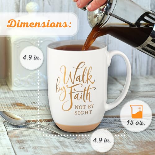 Close-up of gold foil on Christian Art Gifts mug highlighting craftsmanship