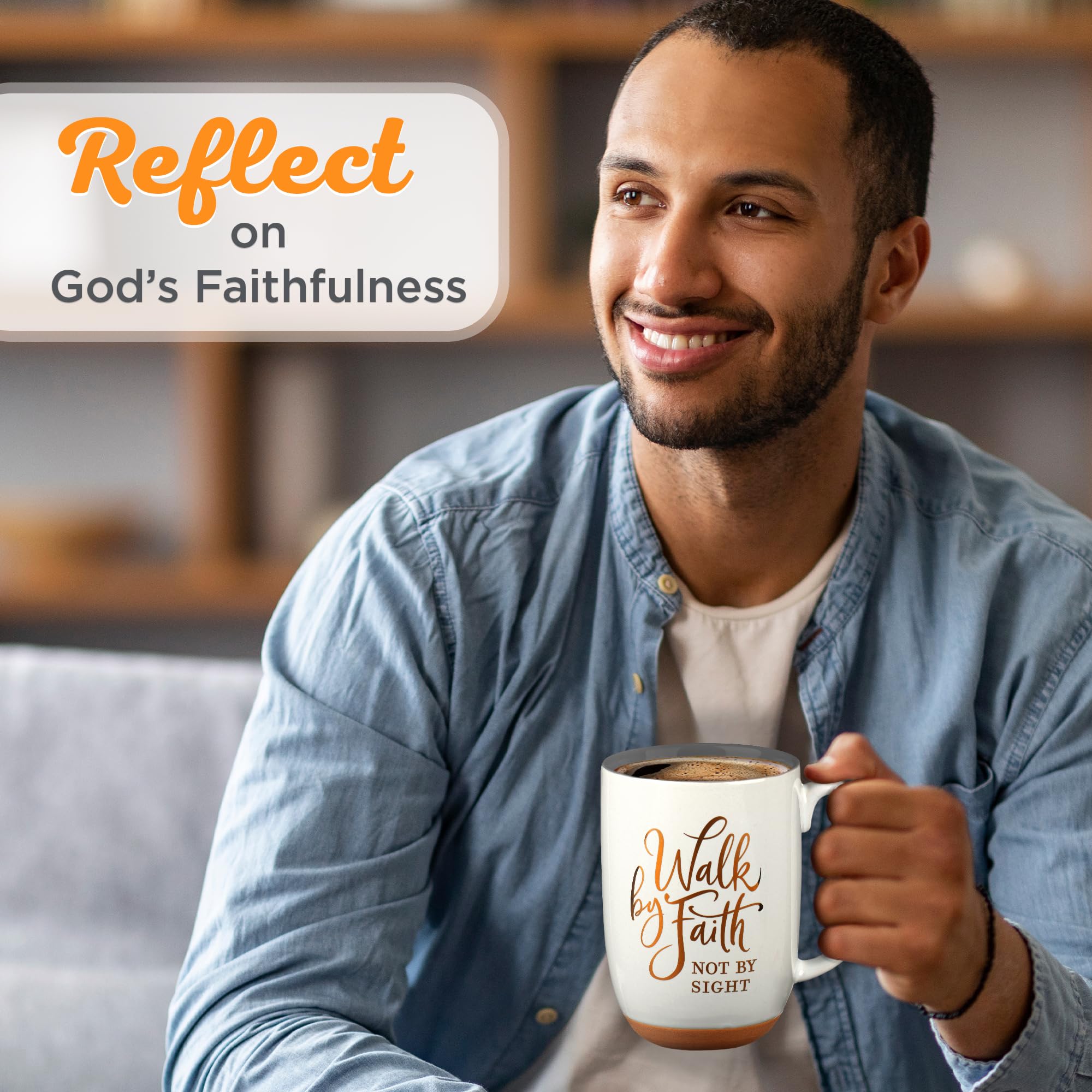 Interior view of Christian Art Gifts mug reveals creamy glaze and smooth rim