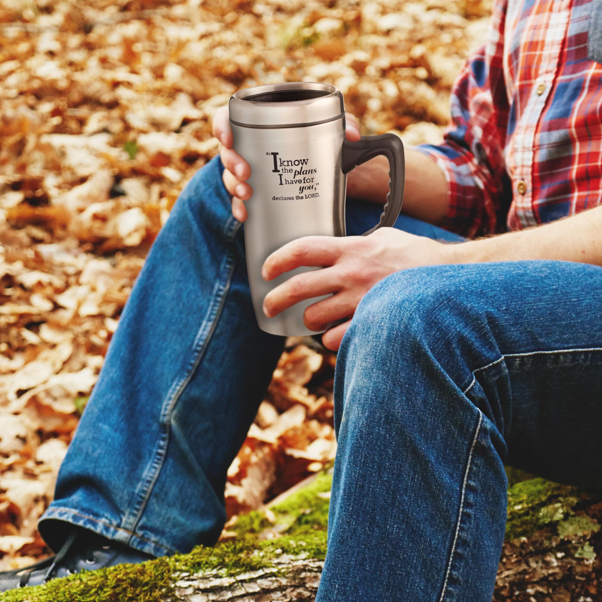 Christian Art Gifts travel mug wide mouth for easy cleaning and filling.