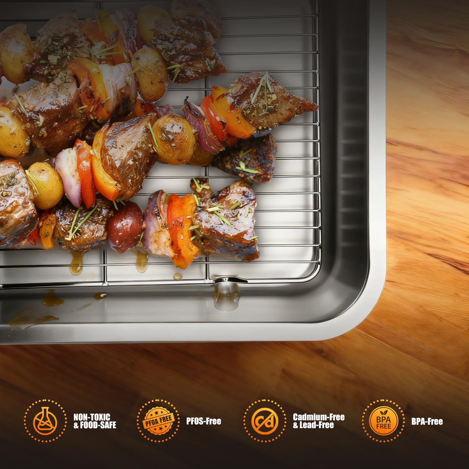 Chrysovereign pan low-profile handles ease cabinet storage.