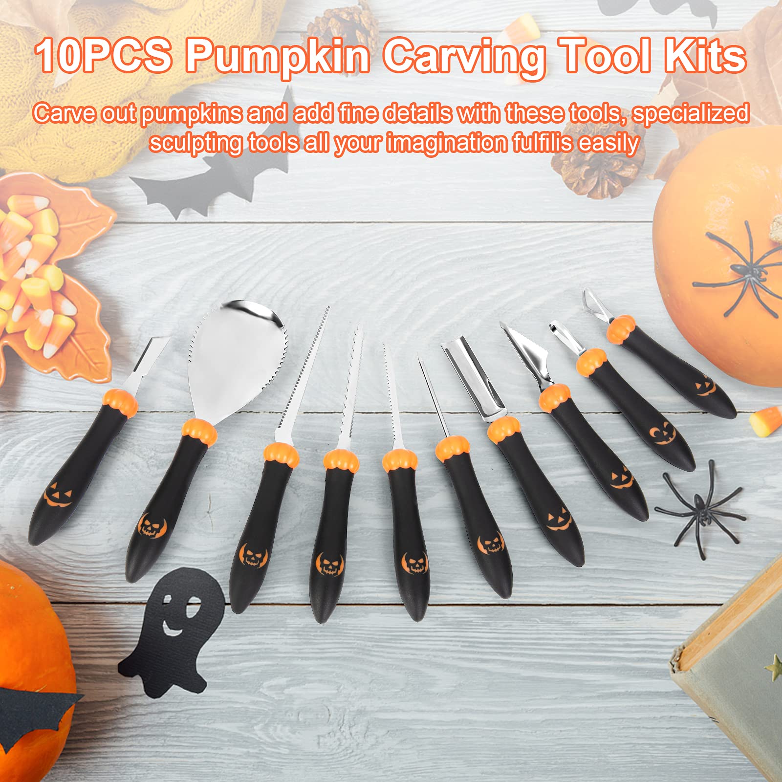 CHRYZTAL saws and knives with non-slip handles for safer carving.