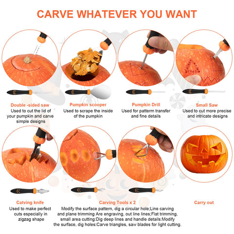 CHRYZTAL drill and etching tool enable precise pumpkin detailing.