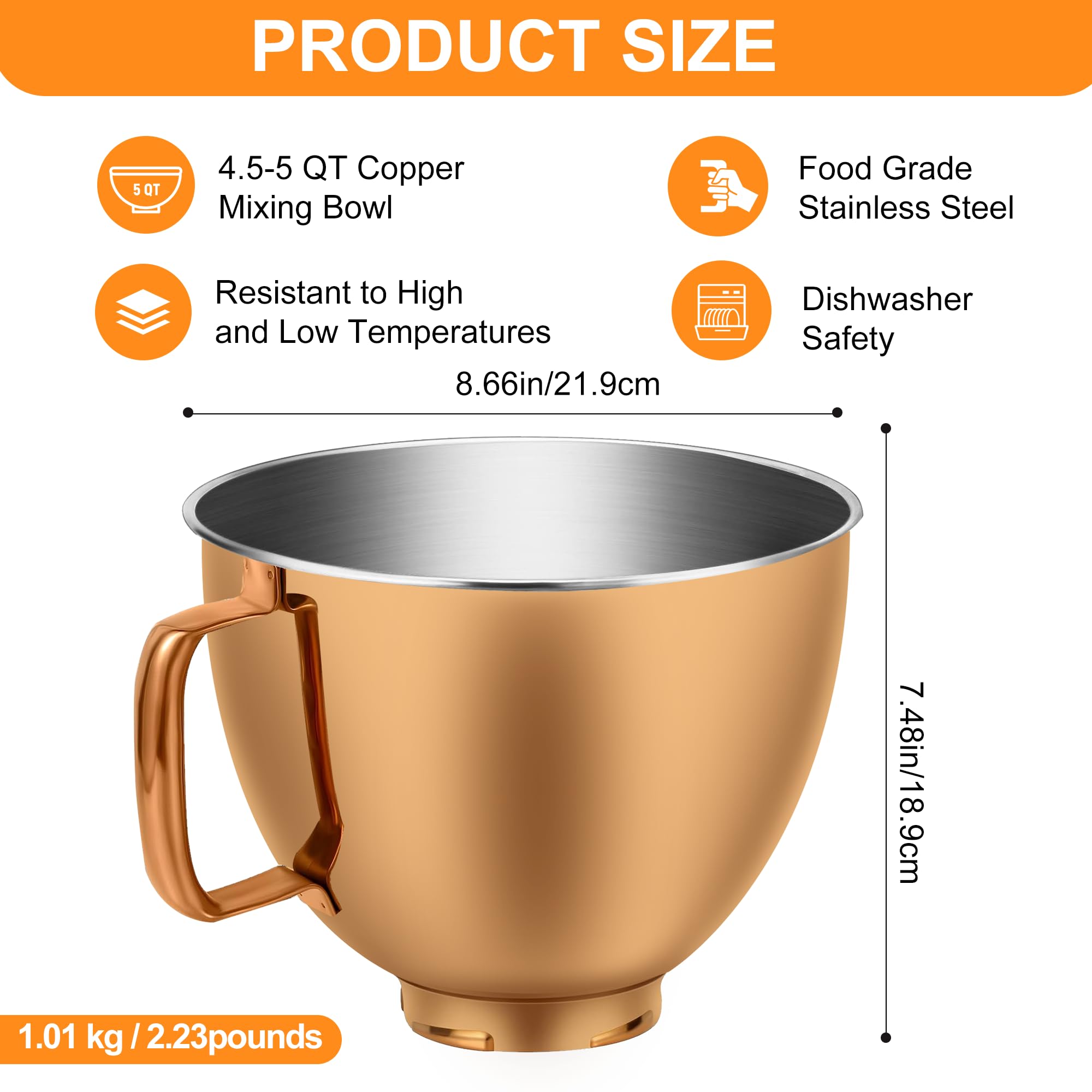 CHUDODO copper tone bowl enhances countertop aesthetics while cooking.