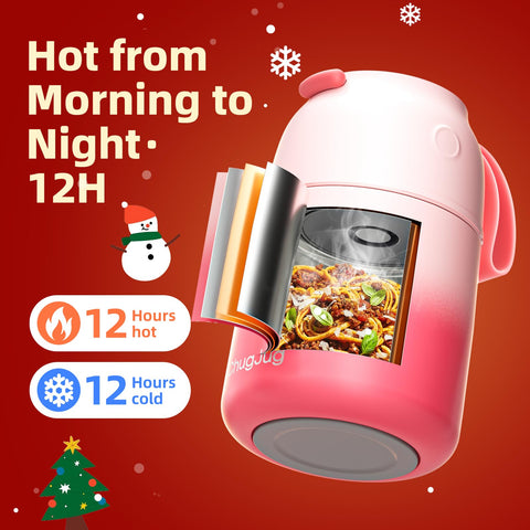 ChugJug Thermo with built-in spoon for convenient on the go meals.