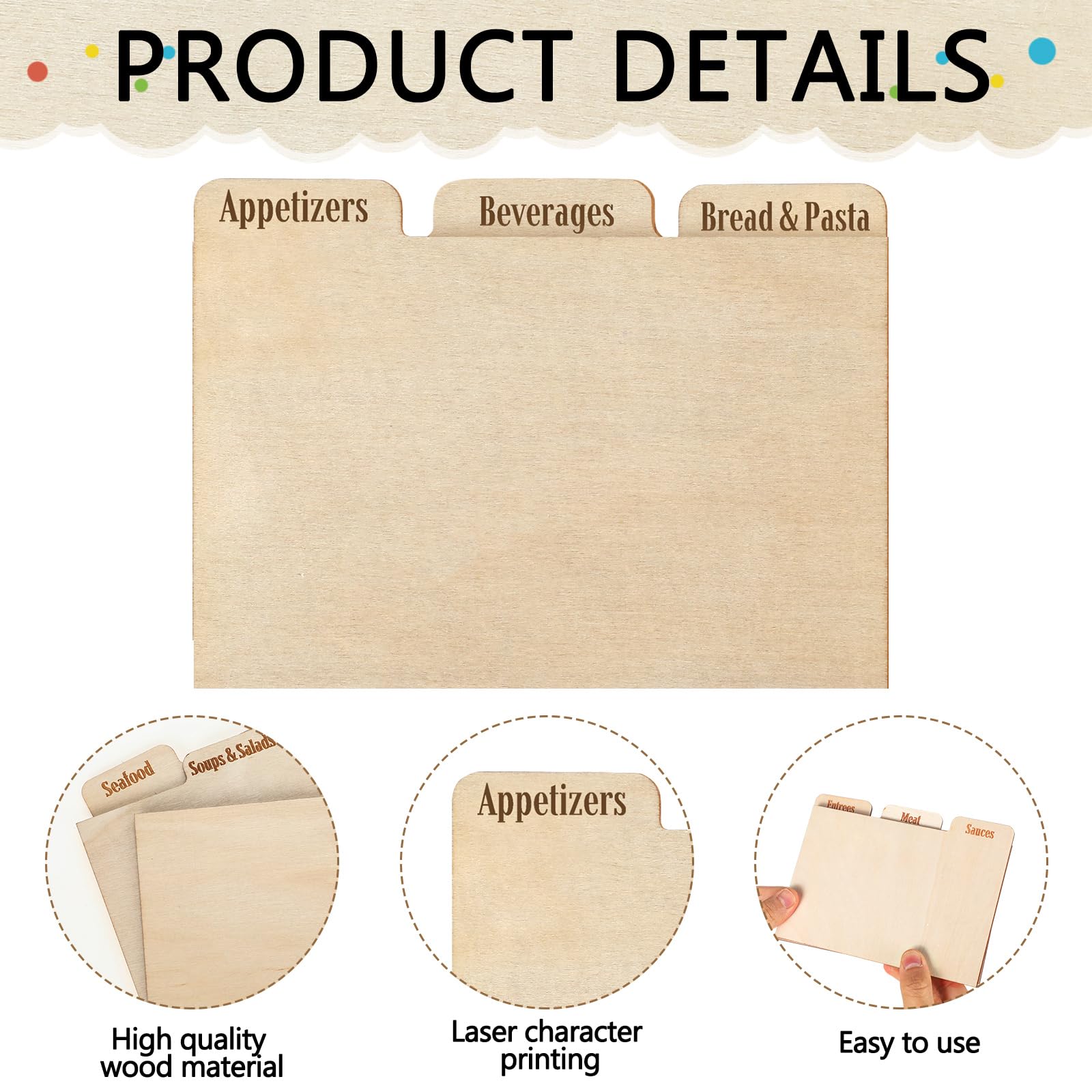 Chunful 6x4.5 inch dividers beside 4x6 recipe cards for easy retrieval