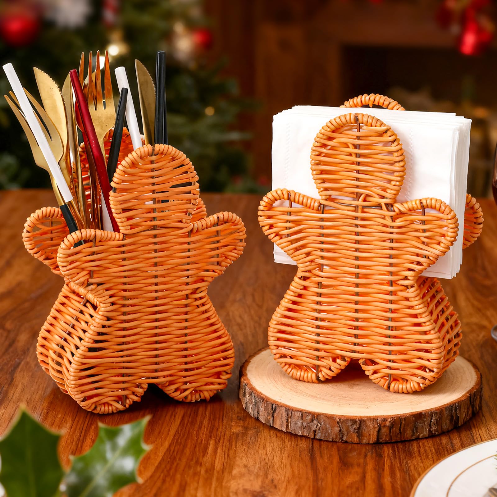 Chunful gingerbread candy basket doubles as adorable table storage.