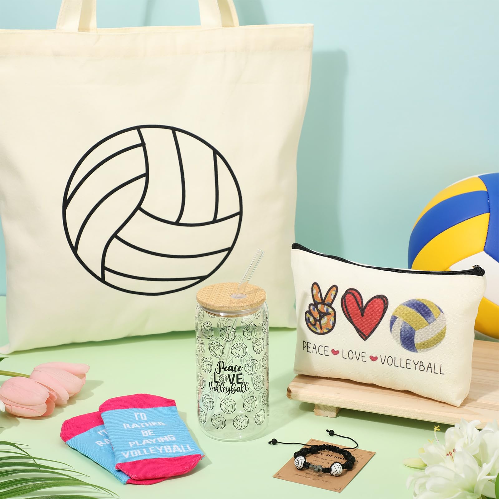 Chunful volleyball canvas tote bag for versatile everyday carry.