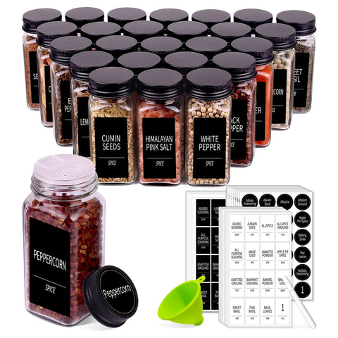 Churboro 36 spice jars set ready for organized kitchen storage and easy access.