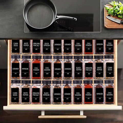 Churboro 547-label set helps you quickly identify spices on sight.