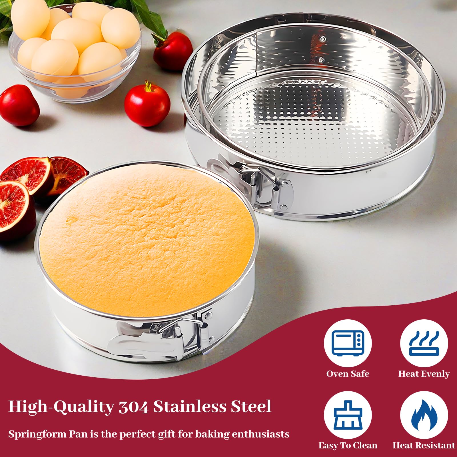 CHUZHOMU springform pan dishwasher-safe option eases cleanup.